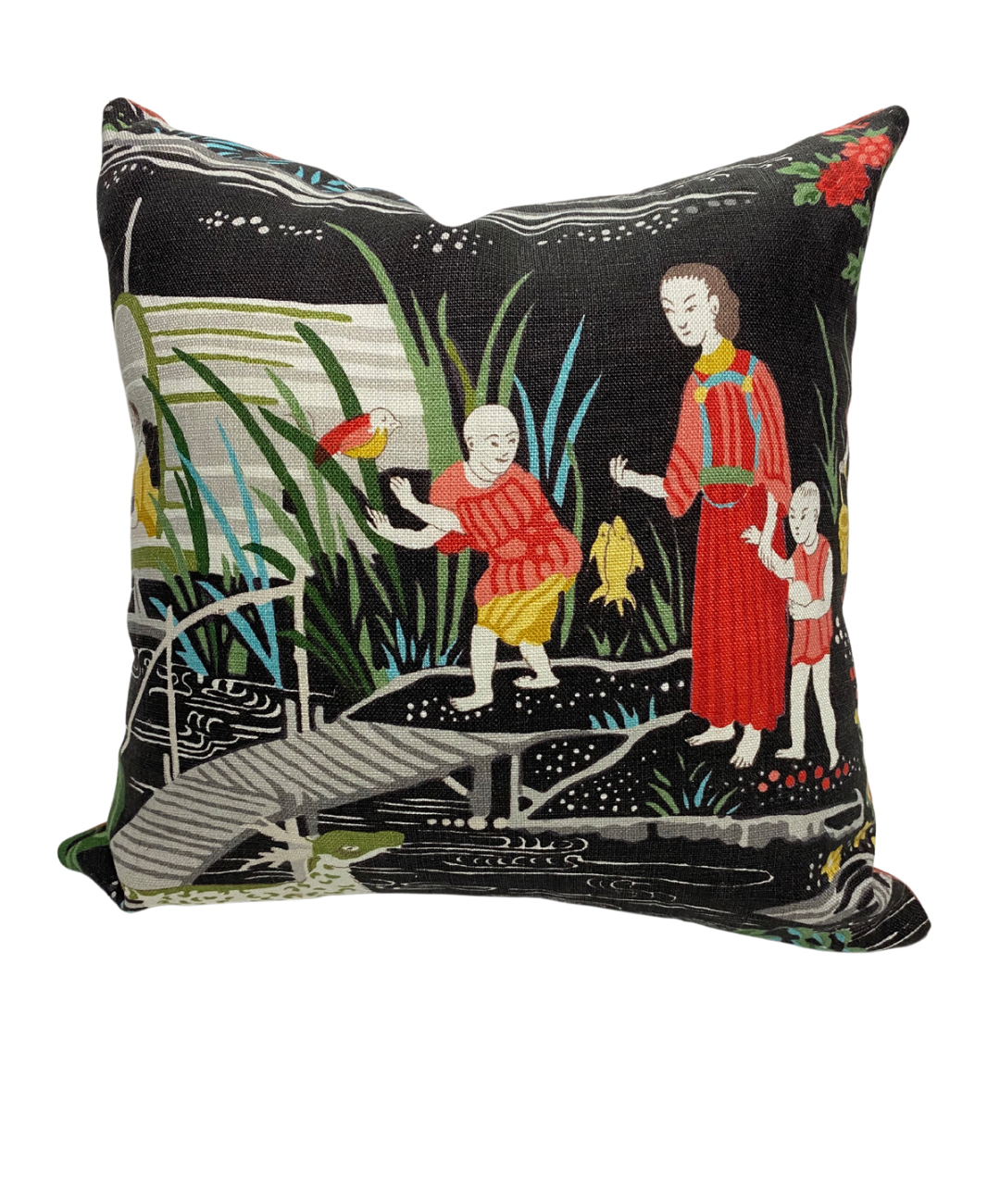 Chinoiserie Accent Pillow - Onyx