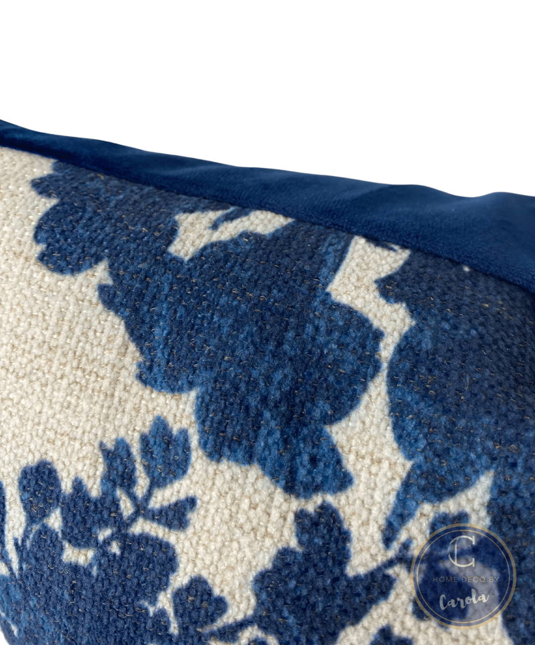 Indigo Flowers Accent Pillow