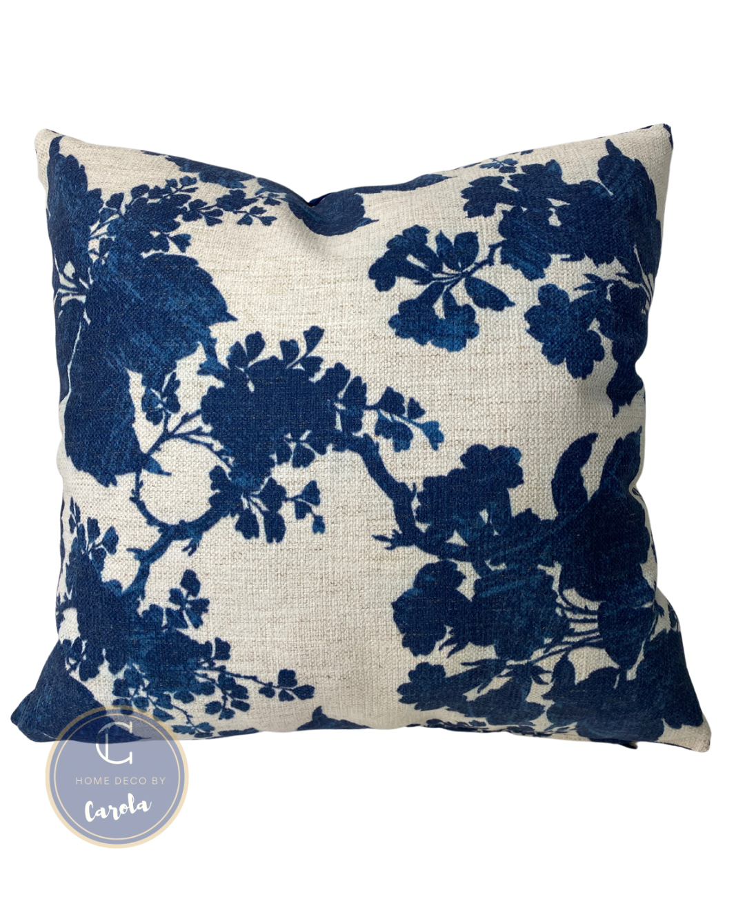 Indigo Flowers Accent Pillow