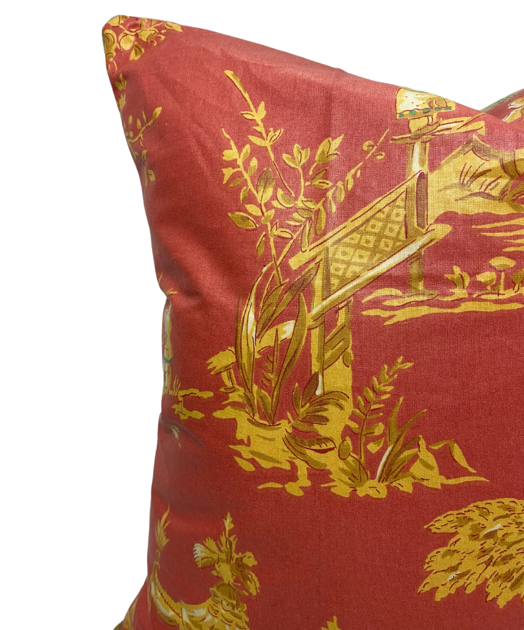 Chinois Accent Pillow - Coral