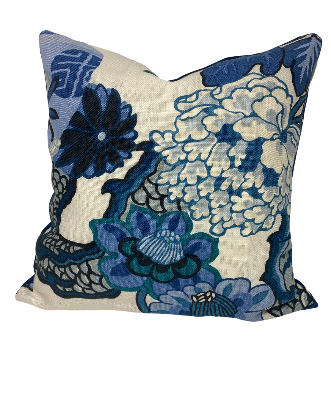 Chinoiserie Accent Pillow - Blue