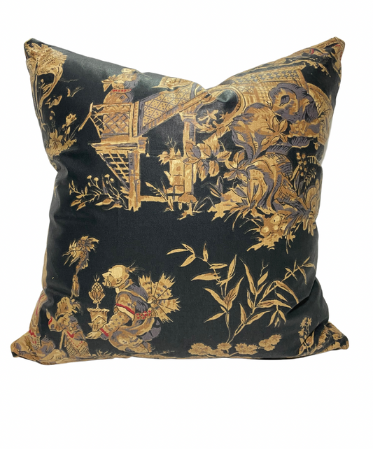 Chinois Accent PIllow - Charcoal