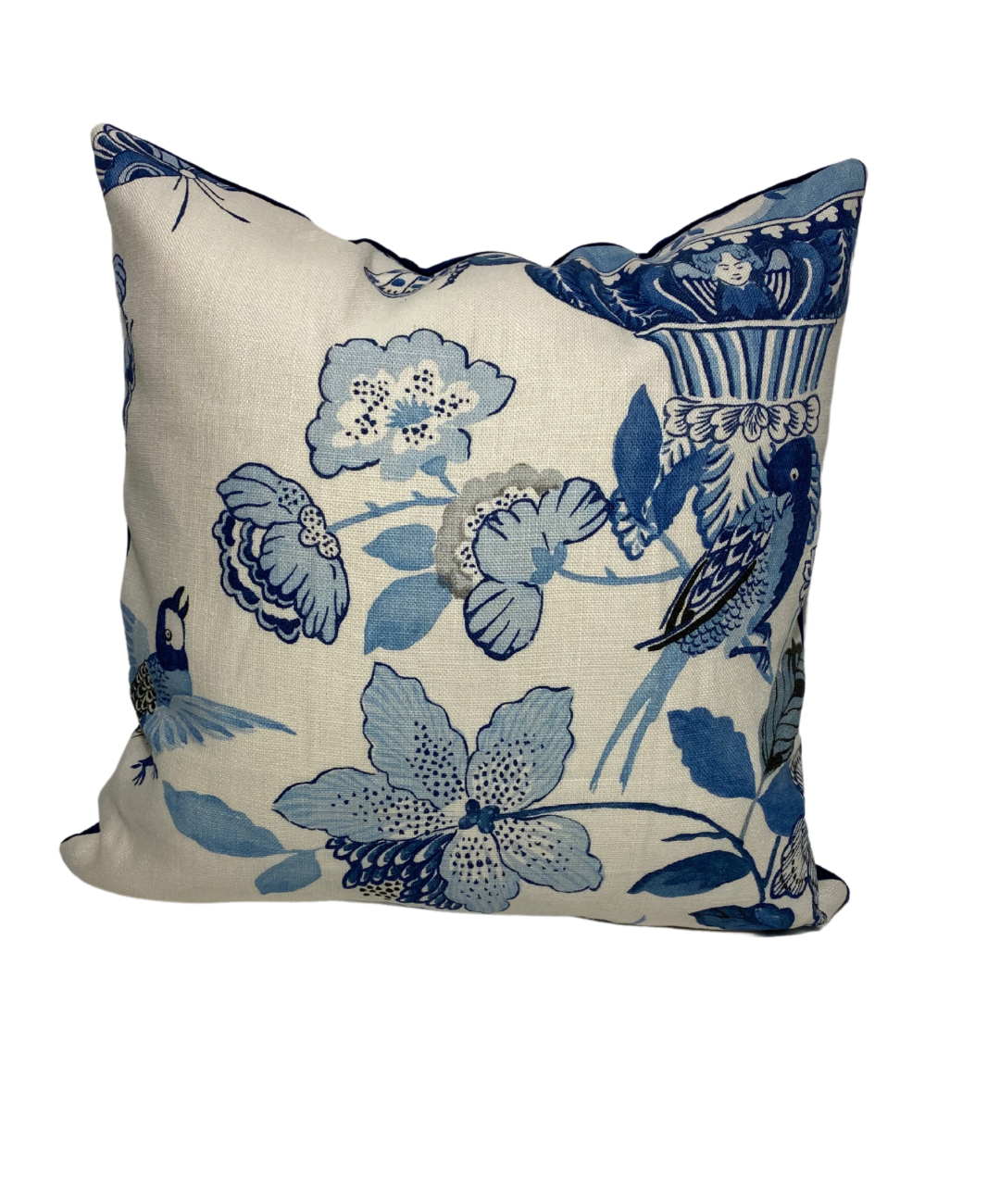 Flowers. Accent Pillow - Blue