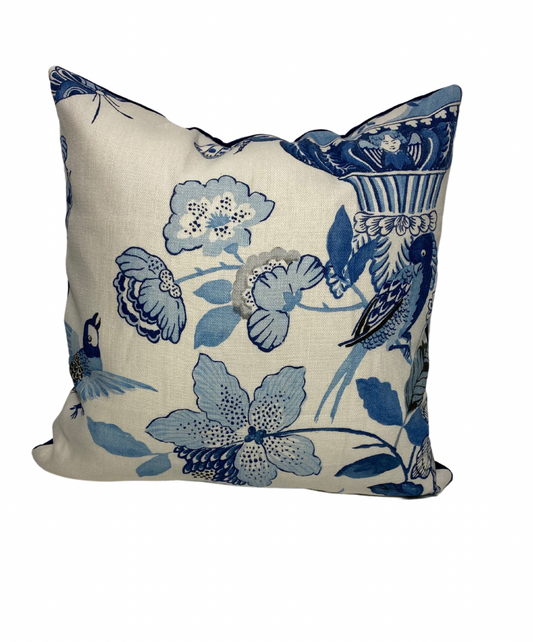 Flowers. Accent Pillow - Blue