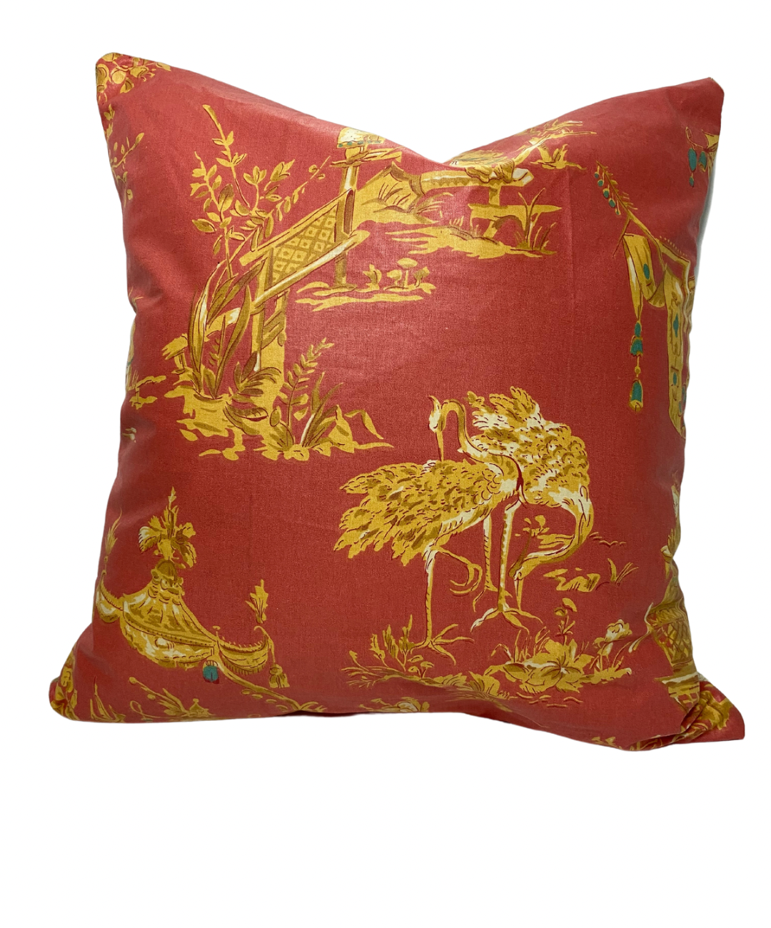 Chinois Accent Pillow - Coral