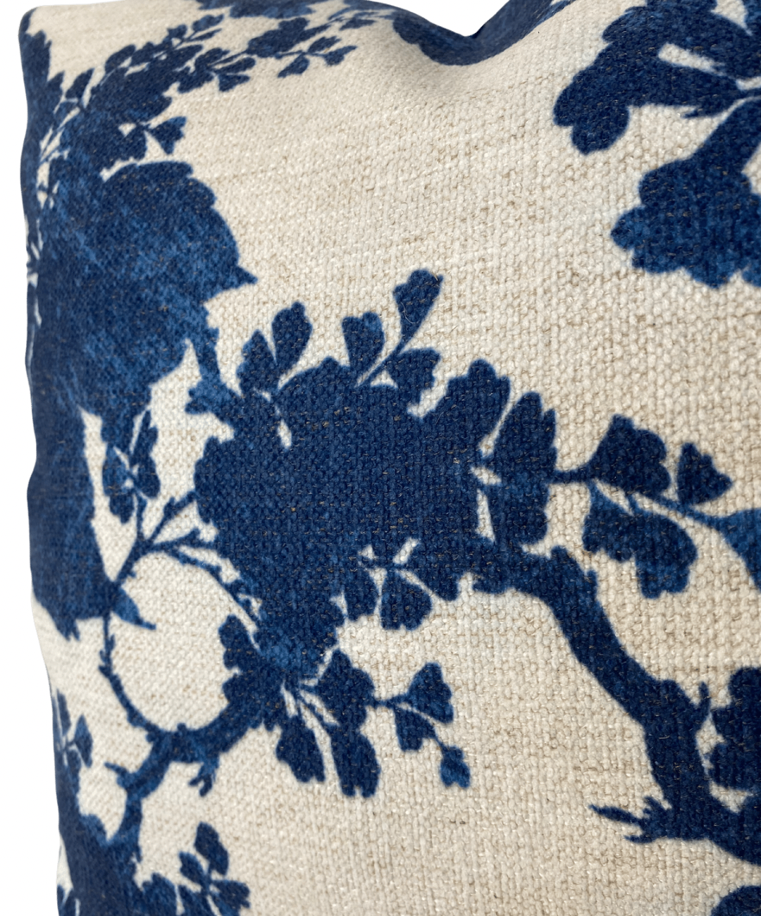 Indigo Flowers Accent Pillow