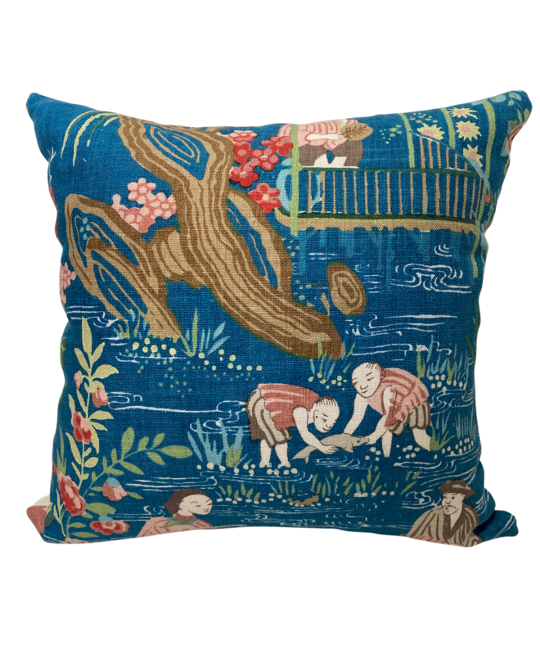 Chinoiserie Accent Pillow - Peacock