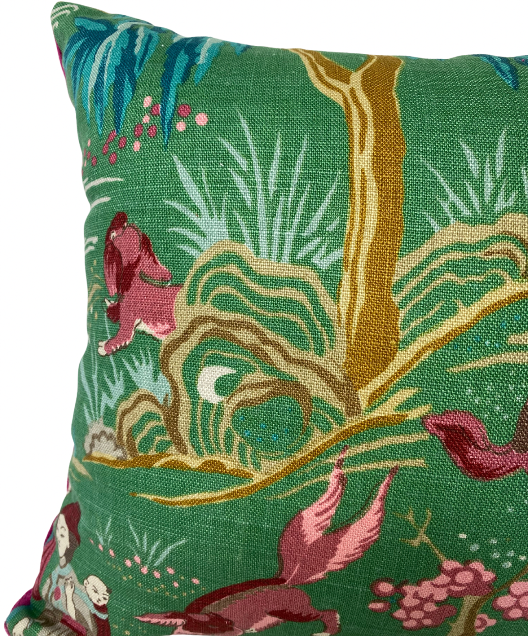 Chinoiserie Accent Pillow - Green