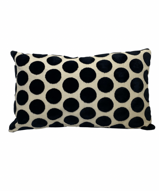 Velvet Polka dots Pillows - Black
